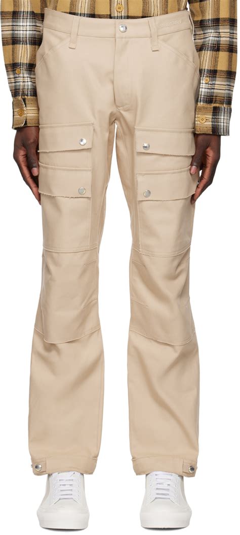 burberry long cargo pant beige|Burberry trousers for women.